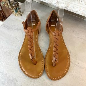 Lands End braided thong sandals